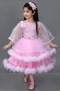 Baby Girls Below Knee Festive/Wedding Dress  (Pink, Fashion Sleeve)