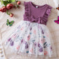 Baby Girls Below Knee Festive/Wedding Dress  (Purple, Sleeveless)