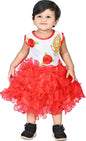 Baby Girls Below Knee Party Dress  (Red, Sleeveless)