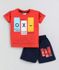 Boys Casual T-shirt Shorts  (Rust)