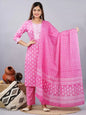 Women Viscose Rayon Kurta Pant Dupatta Set