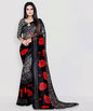 Red Premium Printed Saree (flower design)