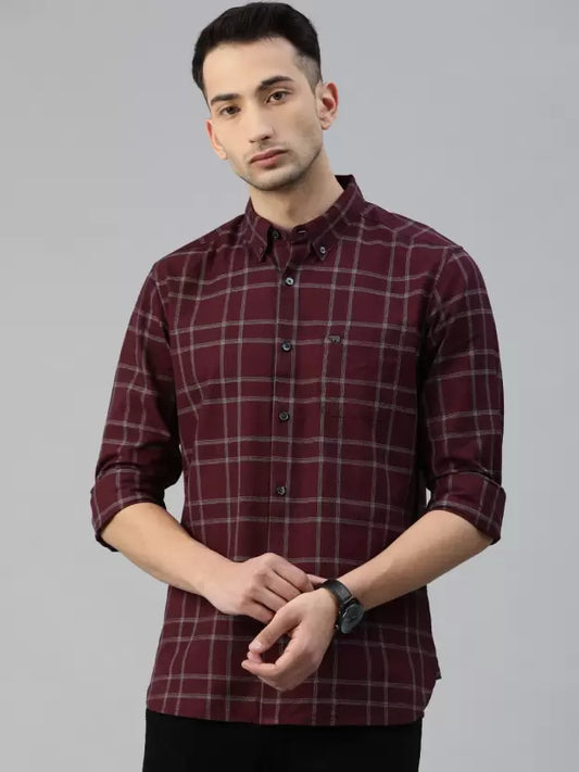 Men Slim Fit Checkered Casual Shirt