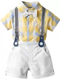 Baby Boys Party(Festive) Shirt Shirt, Shorts, Suspenders, Bow Tie  (YELLOW)