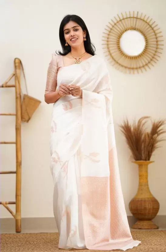 White Color Silk Saree